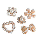 5 Piece Assorted Alloy Crystal Pearl Flatback Buttons Jewelry Making Accessories