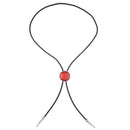 Round Ruby Natural Stone Indian Native American Bolo Ties Western Cowboy Necktie Bootlace Tie Wonderful Gift
