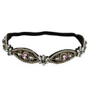 Bridal Flower Crystal Rhinestone Headband Adjustable Elastic Headband Tiara