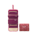 Women Girls Ladies Durable Removable Pockets Foldable Cosmetics Bag Case Purse Organiser Leopard Pink