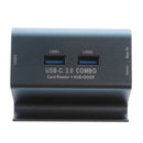 USB3.0 4-Port Hub Card Reader+Phone Holder Super Speed Aluminum for SD TF Gray