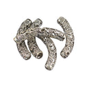 5pcs Tibetan Silver Curved Tube Spacer Beads Jewelry Making Craft