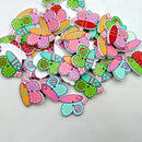 Pack of 50 Assorted Butterfly Wooden Buttons Decoration Flat Back for Sewing and Crafts