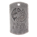 10Pcs Square Pisces Pendant Horoscope Zodiac Sign Charm Jewelry DIY Making