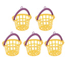 Set of 5pcs Yellow Mesh Basket for 1/12 Dollhouse Any Rooms Accessory Decoration Kids Pretend Play Toy