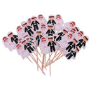 Set of 20pcs Paper Wedding Bride and Groom Cupcake Food Picks Wedding Anniversary Decor