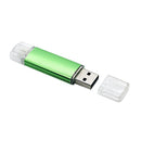 64GB OTG Dual Micro USB Flash Pen Drive Memory Stick U Disk for Smartphone PC Green