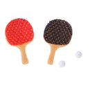 Dollhouse Miniature 1/12 Table Tennis Ball Racket Kit Room Fairy Garden Accessory