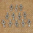 16 x 6 mm Tibetan Silver Key Charms Pendants for Necklace Earrings DIY Jewelry Making Crafts Pack of 50
