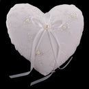 Wedding Party Lace Embroidery Flower Ribbon Ring Pillow Ring Bearer Cushion