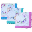 12PCS/Set Womens Girls Wedding Party Clothing Schoolgoing Kids Cotton Floral Pattern Charms Handkerchief Hanky