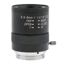 3.5mm to 8mm 3MP f/1.4 Varifocal CS C-Mount Manual IRIS Zoom Lens