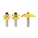 3pcs Carbide Ogee Rail & Stile Cove Raised Panel Router Bit Set 1/2'' Shank Tenon Cutter for Solid Wood, Chipboard, Plywood