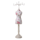 Womens Cheongsam Dress Mannequin Necklace Earring Stand Holder Jewelry Display Garden Fower