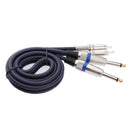 Audio Cable Dual 1/4'' 6.35mm To Dual RCA Phono For Mixer Amplifier 1m