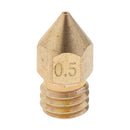 0.5mm 3D Printers Extruder Nozzle Printhead Brass Copper for 3.0mm Filament