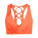 Womens Girls Sports Athletic Gym Yoga Sports Exercise Wear Stretch Sports Vest Strappy Back Design Bra Orange XL