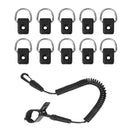 Coiled Elastic Kayak Canoe Boat Paddle Fishing Rod Holder Leash Clip Shock Cord Rope + 10 Kayak D Ring Deck Fitting Accessories