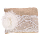 Country Bridesmaids Burlap Lace Flower Clutch Gift Evening Party WomenÂ’s Makeup Bag