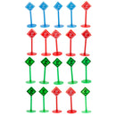 20pcs Plastic Car Toy Accessories Street Traffic Light Road Signs Playset Toy Kids Educational -Parking Lot Directions