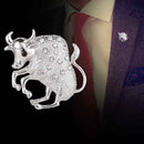 Fashion Animal Brooch Pins Rhinestone Cow Pin Women Jewelry Accessories