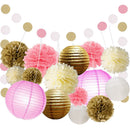 16pcs /Set Paper Pom Poms Flowers Lanterns Garland Wedding Party Decor