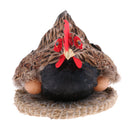 Chicken Hen Hatching Eggs on Nest Animal Figurine Model Home Farm Decoration Kids Play Toys Gifts Large
