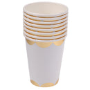 8 Pieces Gold Plated Paper Disposable Cups Birthday Party Tableware