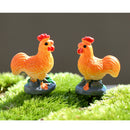 10 pieces Mini Cock Rooster Statue Bonsai Fairy Garden Micro Landscape Decor