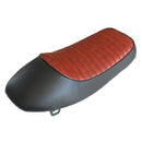 Motorcycle Vintage Cafe Racer Hump Saddle Seat for Honda Suzuki Yamaha Kawasaki Black & Brown-Red