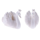 2 Pieces White Resin Swan Table Number Name Cards Holder for Wedding Party Decor