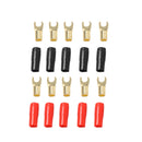 5 Pairs 8 AWG Car Audio Power Ground Wire Fork Terminal Connector Brass