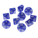 10 Pieces Plastic Multi-sided Dice D10for Party Bar Game Props 0.62'' Blue