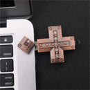 Diamond Metal Cross Type USB2.0 Flash Pen Drive Pen Drive Memory for Computer 4GB