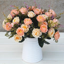 Realistic Stimulation Flower Bouquet Wedding Posy Table Arrangement Plant Home Office Decor Orange