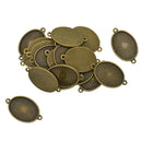 20 Pieces Antique Bronze Oval Cameo Cabochon Pendant Setting Blanks Trays