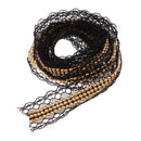 1 Yards 30mm Gold Pearl and Lace Beaded Trimming Stretch Lace Ribbon Trim Wedding Dress Costume Applique Motif DIY Craft Sewing Supplies