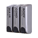 Set Of Modern Stylish Convenient Soap Dispenser With Key Plastic Screws Soap Hand Sanitizer Shampoo Conditioner Body Wash Lotion Holder Organiser Storage Case Silver