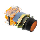 AC 380V 15A 1NO 1NC 4 Terminals Yellow Momentary Self Reset Push Button Switch LA39-11BN