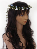 Women Girls Ladies Cute Elegant Head Wreath Floral Crown Garland Headband Headwear Headpiece White + Green