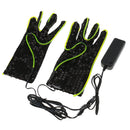LED Flashing Gloves Fluorescent Green Sequins Black Fabric Rave Party Halloween Performance Gloves
