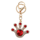 Llavero del Bolso Anillo Rhinestone Cristalino Palma Encanto Llave Roja