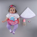 22inch Silicone Reborn Doll Toddler Newborn Baby Doll with Clothes, Pacifier, Bottle and Carpet