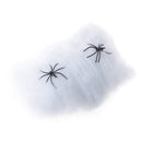Spider Web Halloween Props Home Party Bar Decoration Stretchy Cobweb W/ 2 Spider White
