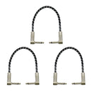 3pcs Guitar Effect Pedal Cable Patch Cable Cord with 1/4'' Right Angle Connector for Guitar Bass
