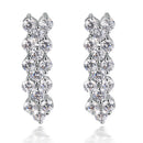 Women Jewelry Wedding Stud Earings Silver Crystal Rhinestone Dangle Earings