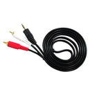 3.5mm Audio Plug Male to 2 RCA Plug Male Stereo Cable Cord Lead