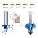 1/4" Shank Woodworking Router Bit Radius Round Over Dual Edging Cutter Tool