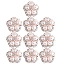 10 Pieces DIY Pearl Rhinestone Flatback Buttons Embellishment DIY Wedding Decorations