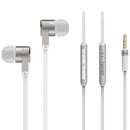 In-Ear Earbuds Headphones with Mic HiFi Stereo Piston Sound Noise Cancelling Compatible with Almost all Phones with 3.5mm Interface Metal Silver